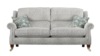 Large 2 Seater Sofa. Grade B Fabric - Paris Medallion Silver